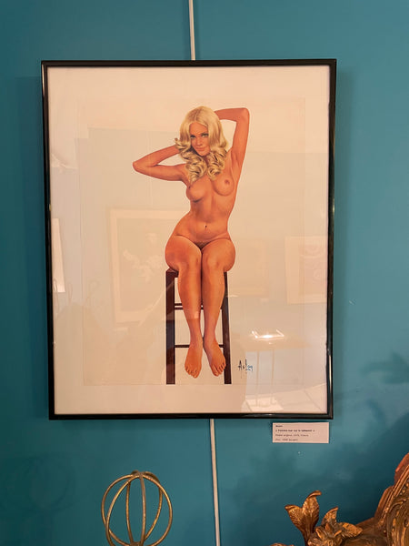 Poster original "femme nue sur le tabouret"