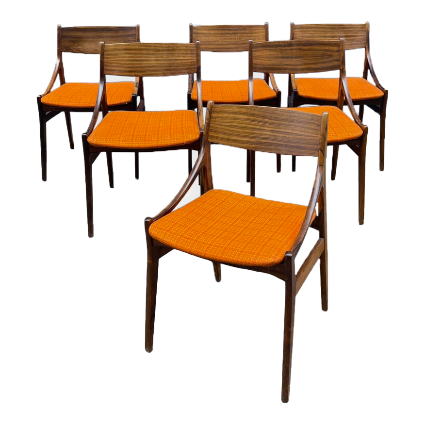 Ensemble de 6 chaises en palissandre