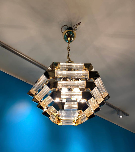 Lustre laiton & verre