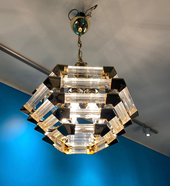 Lustre laiton & verre