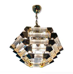 Lustre laiton & verre